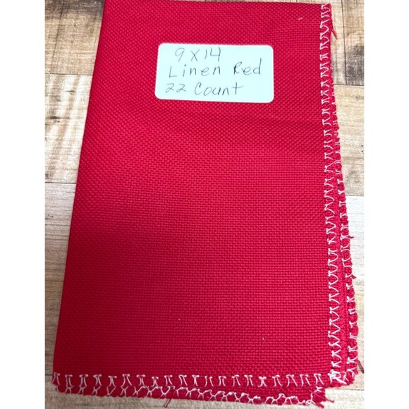 22 Count Linen Red Fabric 9x14 Inches - Picture 1 of 2